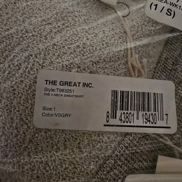 Gray V-Neck Lounge Sweatshirt - Picture 7 of 7